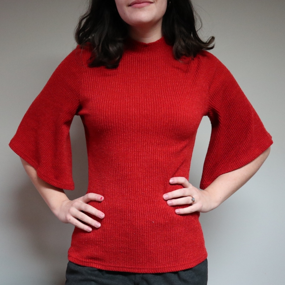 MINKPINK Orange Back Cuttout Sweater with Sleeves